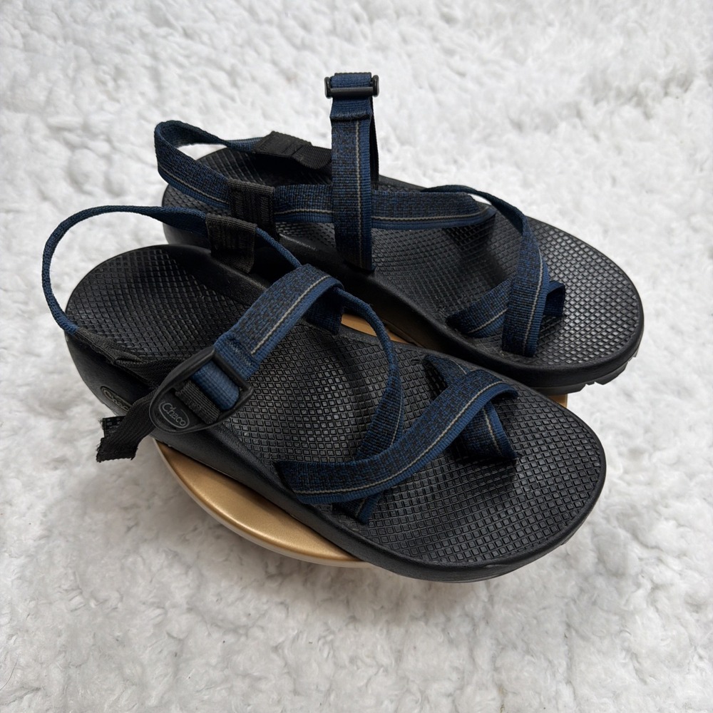 Chaco Men's Sz 11 Z1Classic Strap Sandals In Black Blue Adjustable Water Hiking